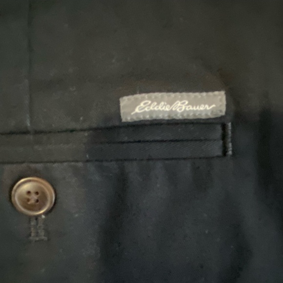 Eddie Bauer Mens Black Cotton Classic Fit Flat Front Office Casual Pant-34X32 - Picture 4 of 14